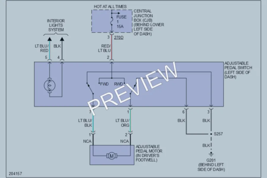 2005 Ford F450ChsCab Power Seats wiring diagram preview
