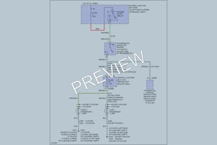 2005 Ford Focus Exterior Lights wiring diagram preview