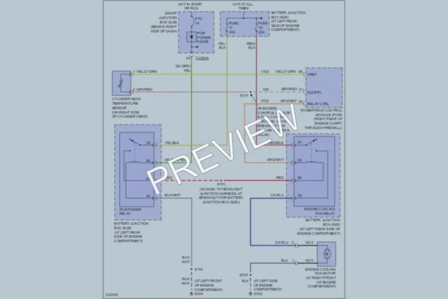 2005 Ford Ranger Cooling Fan wiring diagram preview
