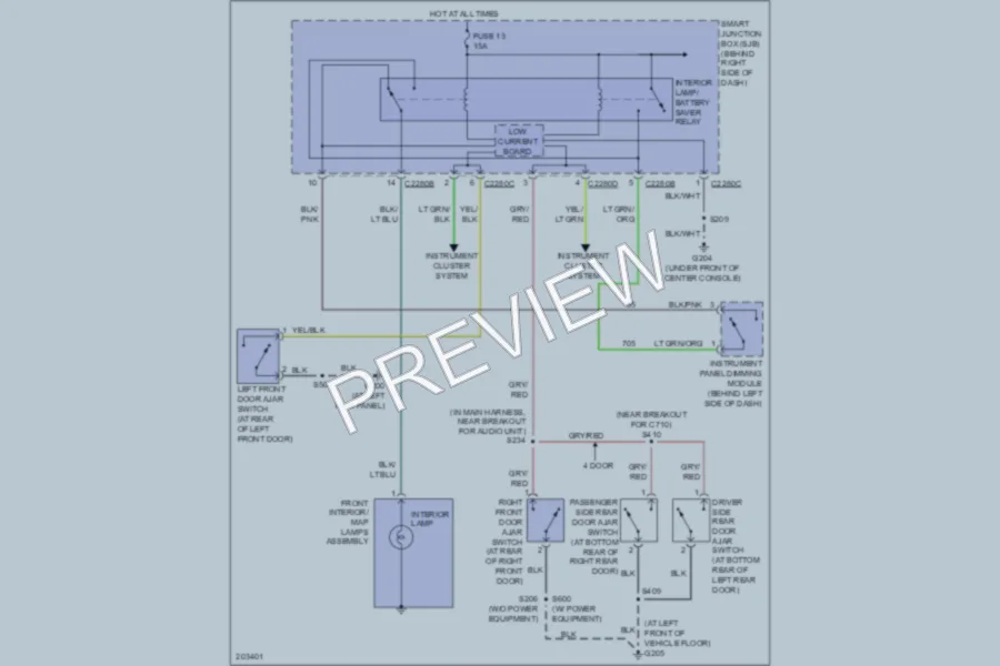 2005 Ford Ranger Interior Lights wiring diagram preview