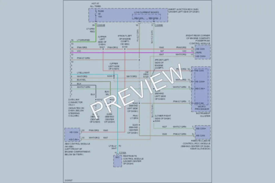 2005 Ford Taurus Computer Data Lines wiring diagram preview