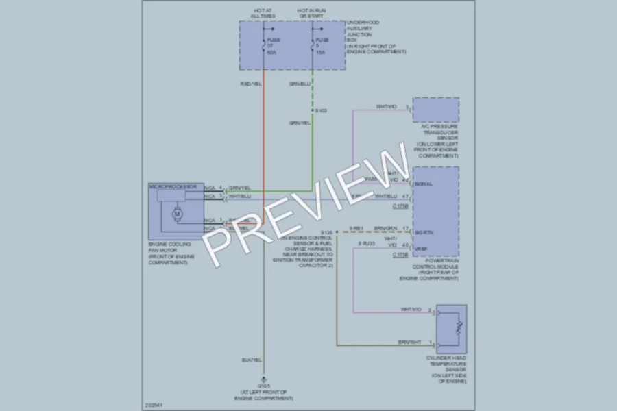 2005 Ford Thunderbird Cooling Fan wiring diagram preview