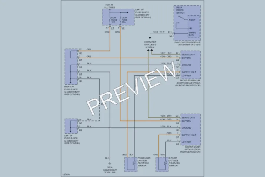 2005 GMC 2500 Hd Defoggers wiring diagram preview