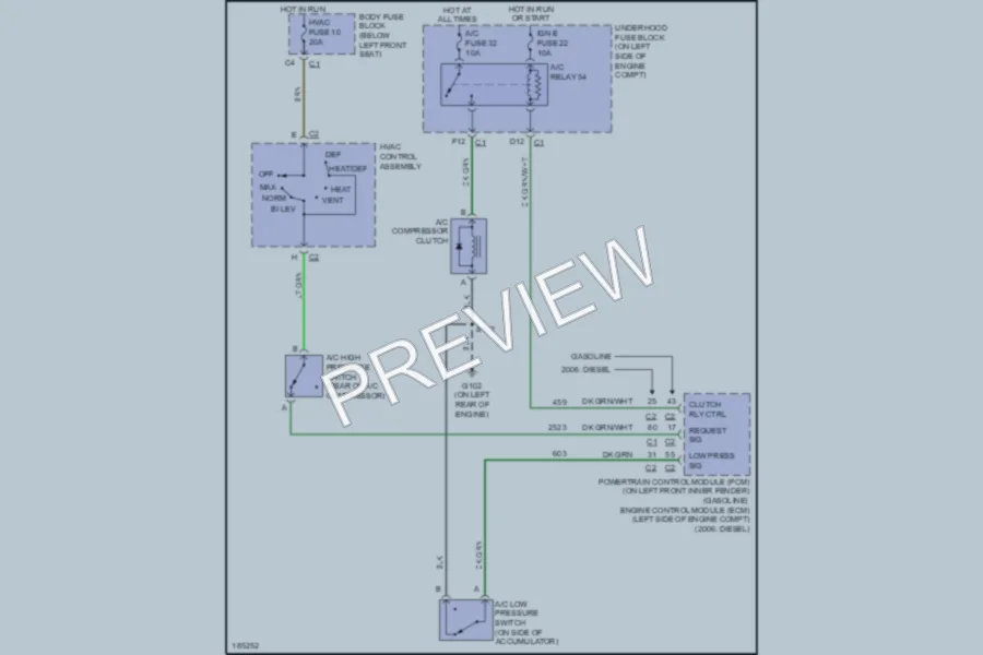 2005 GMC H1500 Air Conditioning wiring diagram preview