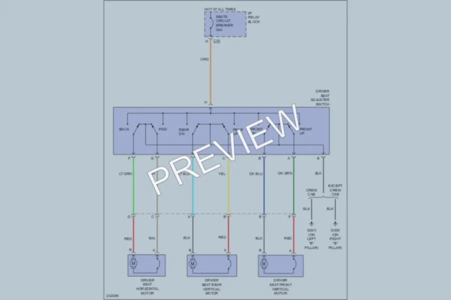 2005 GMC 1500 Power Seats wiring diagram preview