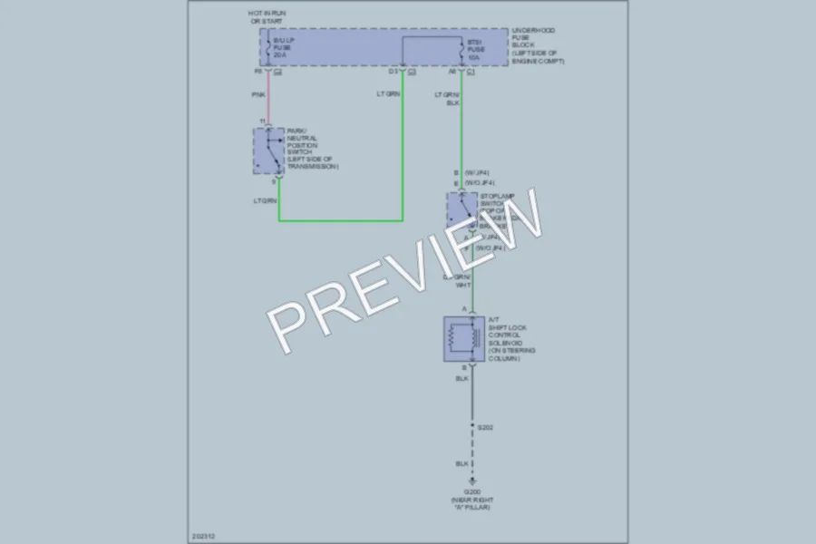 2005 GMC 1500 Shift Interlock wiring diagram preview