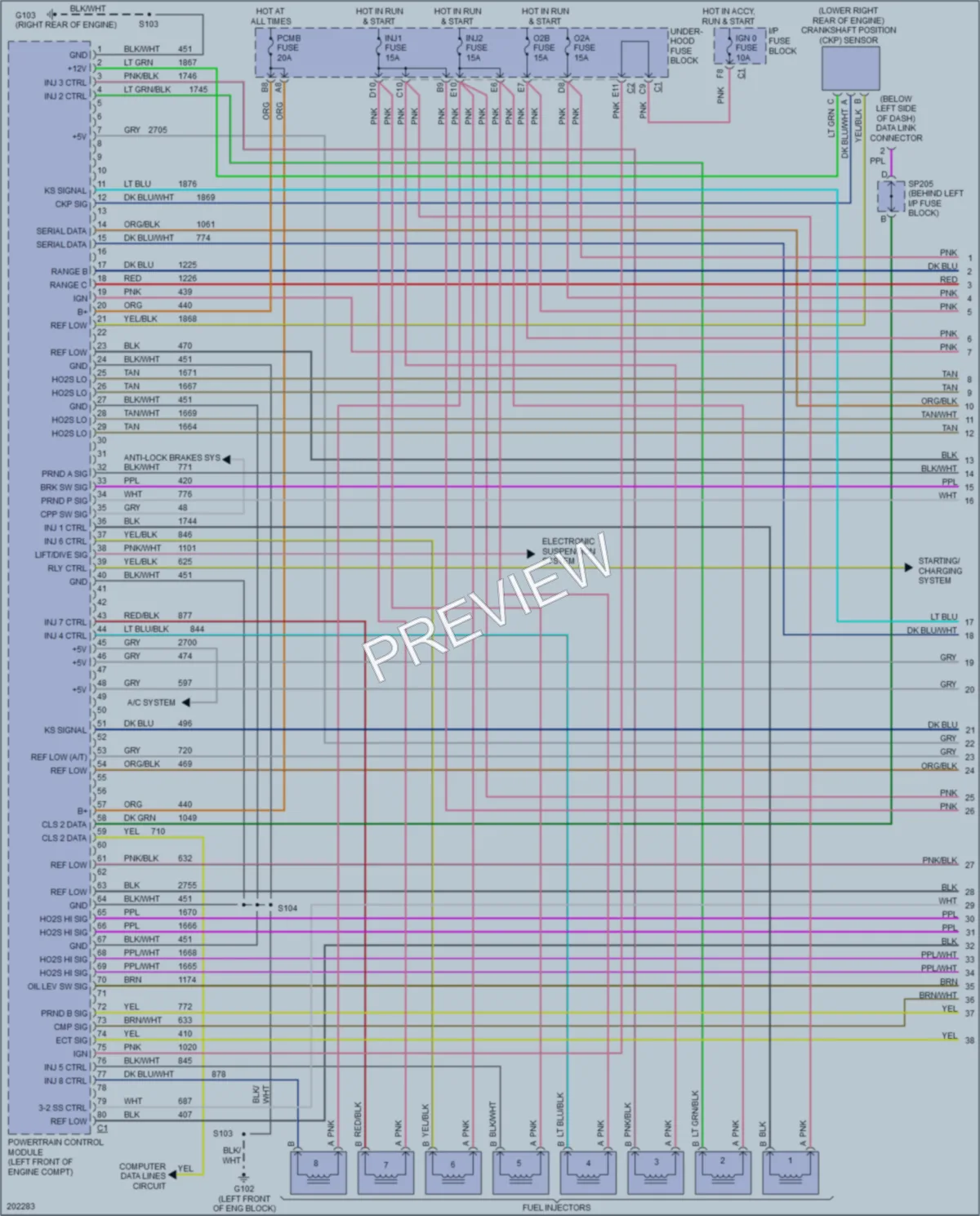 2005 HUMMER H2SUT Engine Performance wiring diagram preview