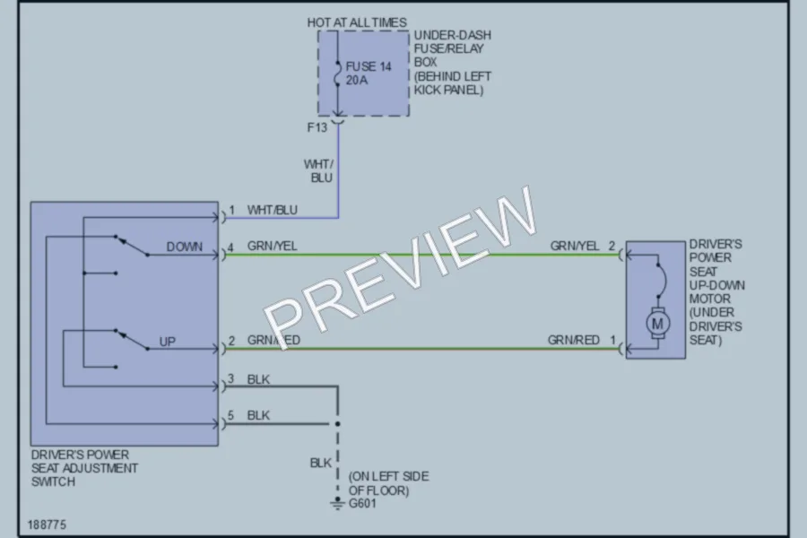 2005 Honda Accord Power Seats wiring diagram preview