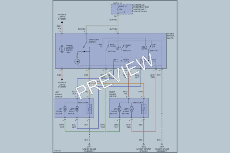 2005 Honda Civic Power Mirrors wiring diagram preview