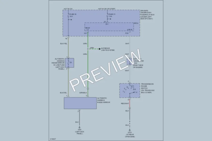 2005 Honda Odyssey Power Mirrors wiring diagram preview