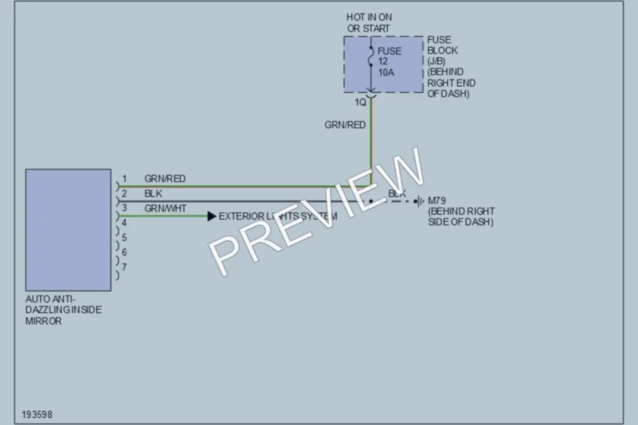 2005 Infiniti QX56 Power Mirrors wiring diagram preview