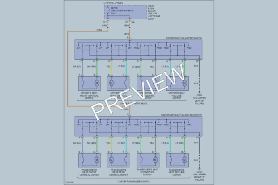 2005 Isuzu Ascender Power Seats wiring diagram preview