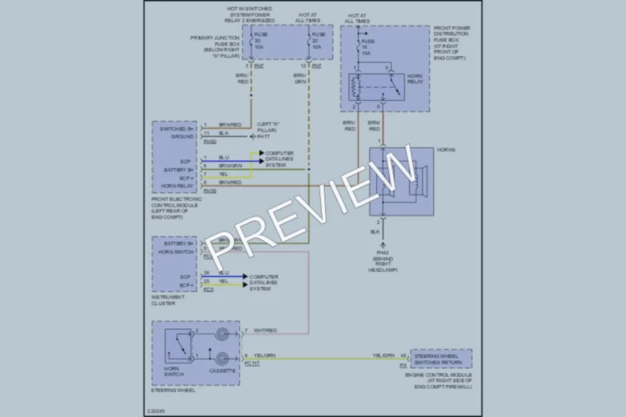 2005 Jaguar SType Horn wiring diagram preview