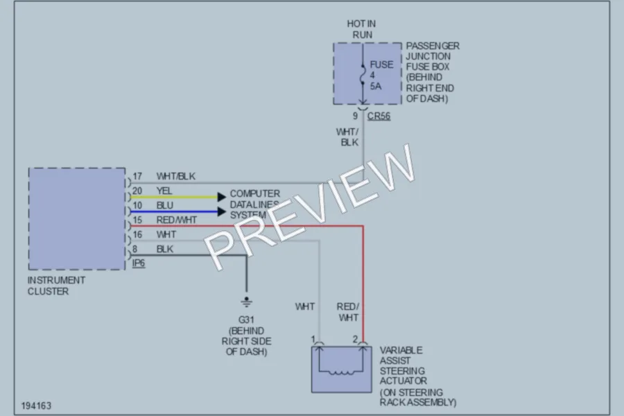 2005 Jaguar VandenPlas Electronic Power Steering wiring diagram preview
