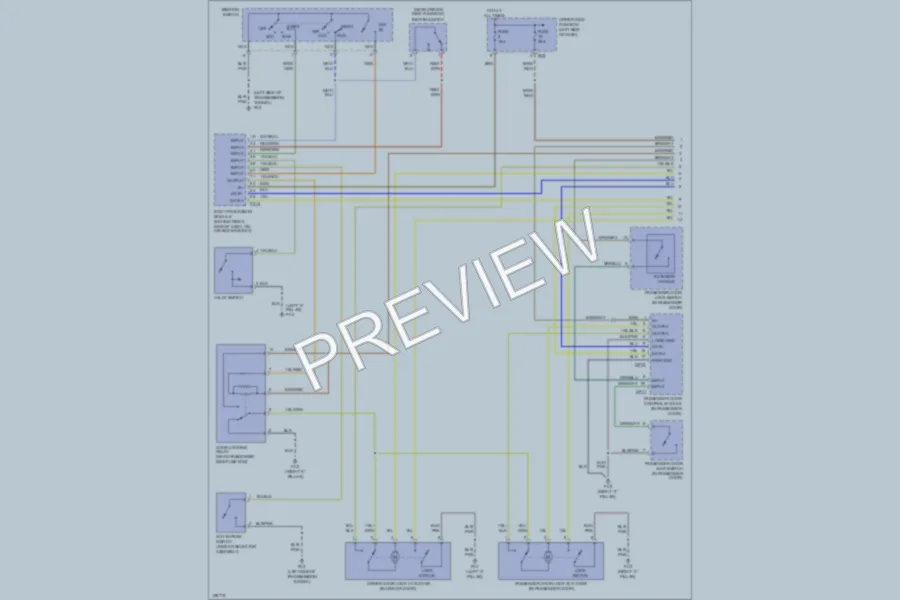 2005 Jaguar XK8 Power Door Locks wiring diagram preview