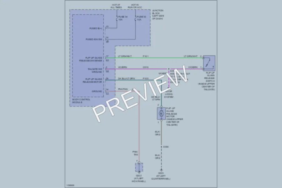 2005 Jeep Liberty Trunk Tailgate Fuel Door wiring diagram preview