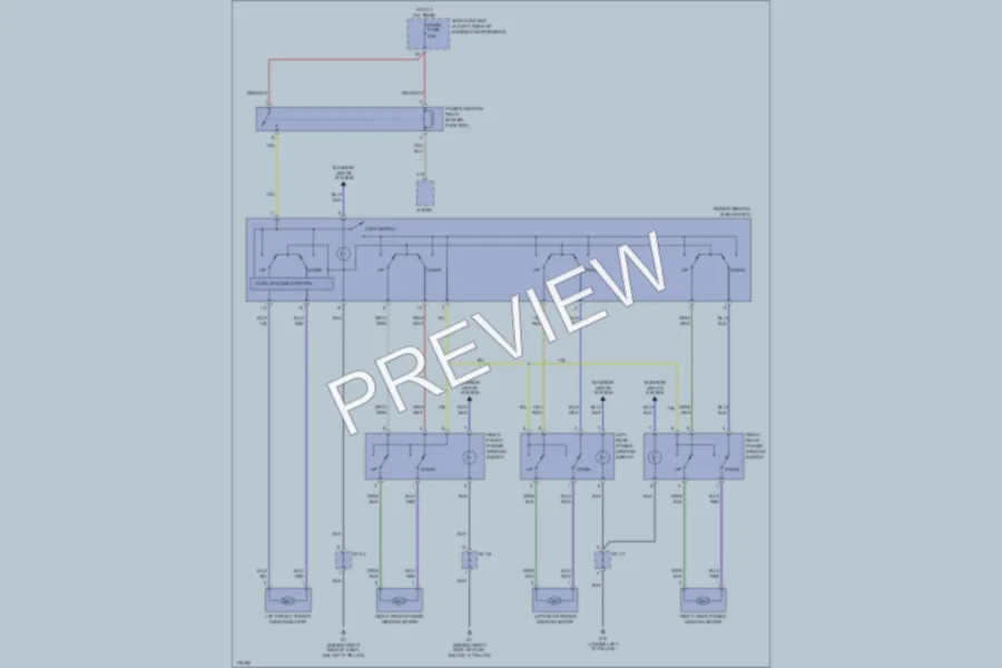 2005 Kia Rio Power Windows wiring diagram preview
