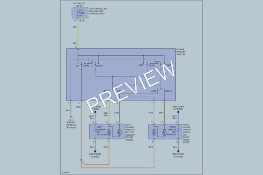 2005 Kia Sedona Power Mirrors wiring diagram preview