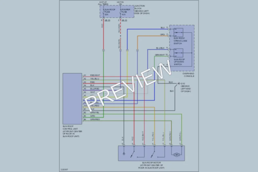 2005 Kia Sedona Power Top Sunroof wiring diagram preview