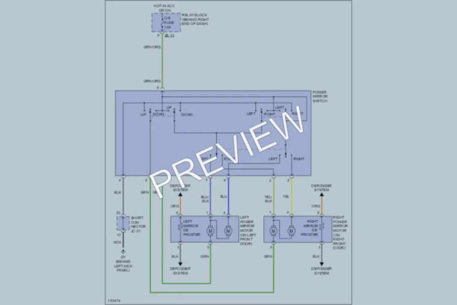 2005 Kia Sorento Power Mirrors wiring diagram preview