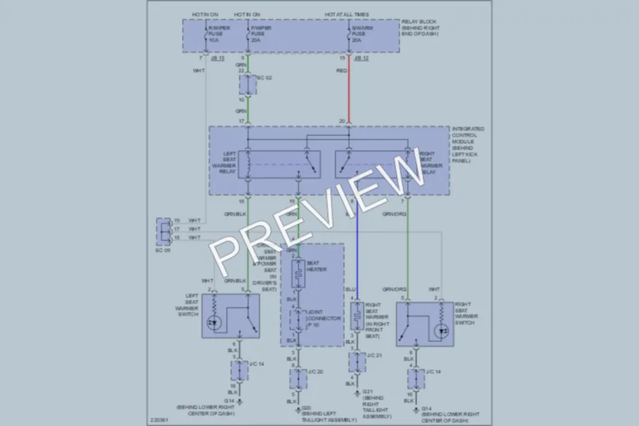 2005 Kia Sorento Power Seats wiring diagram preview