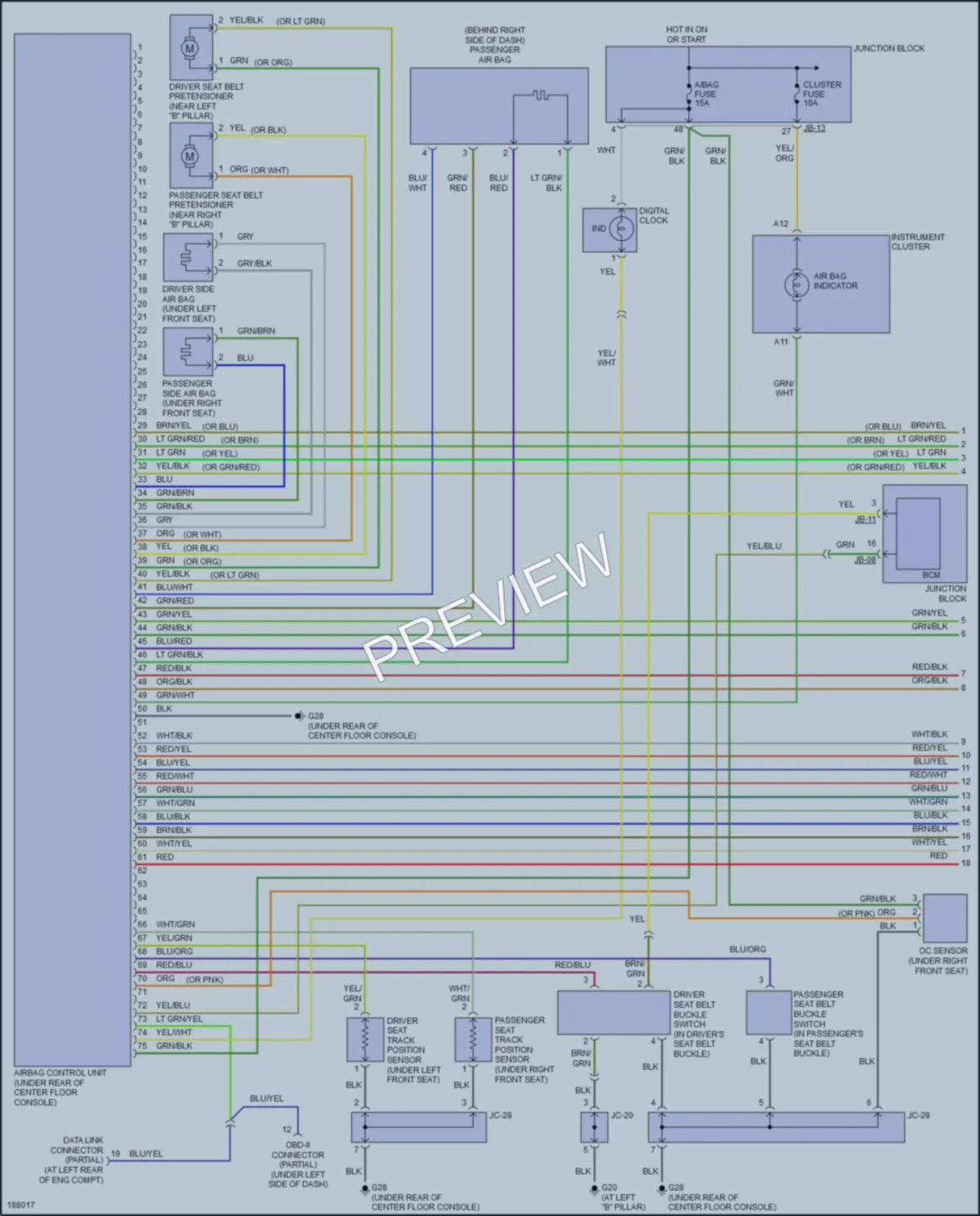 2005 Kia Spectra5 Supplemental Restraints wiring diagram preview