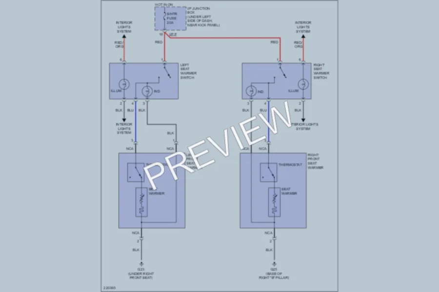 2005 Kia Sportage Power Seats wiring diagram preview