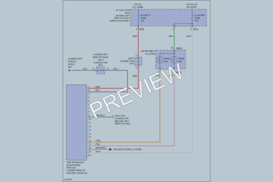 2005 Kia Sportage Warning Systems wiring diagram preview
