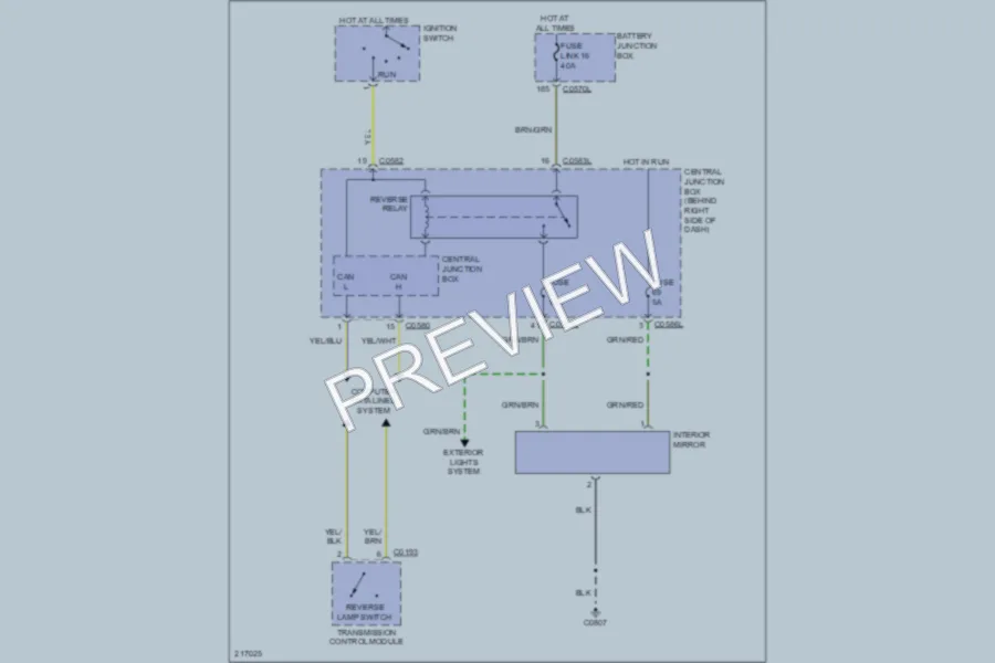 2005 LandRover LR3 Power Mirrors wiring diagram preview