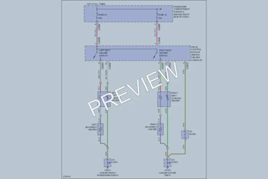 2005 LandRover RangeRover Power Seats wiring diagram preview