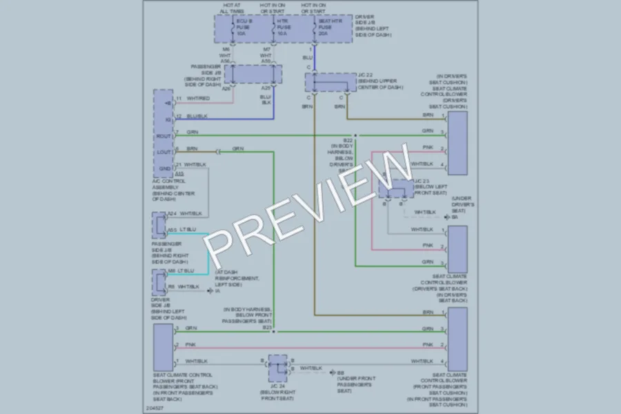 2005 Lexus ES330 Power Seats wiring diagram preview
