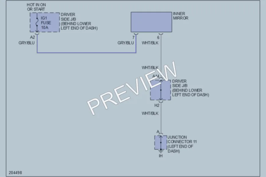 2005 Lexus GX470 Power Mirrors wiring diagram preview