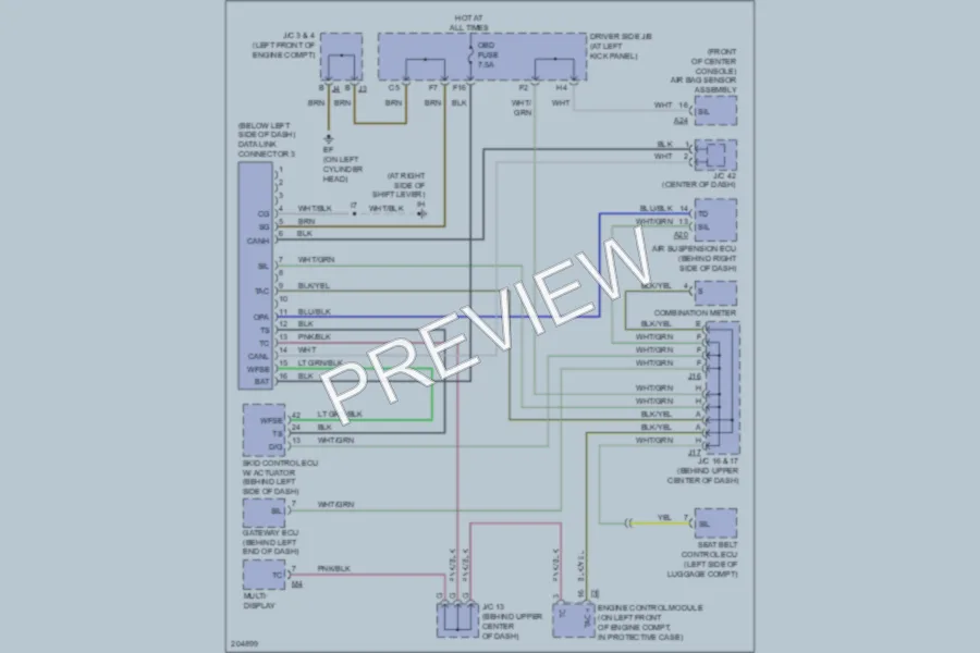 2005 Lexus LS430 Computer Data Lines wiring diagram preview