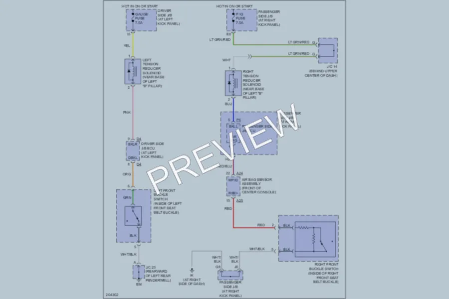 2005 Lexus LS430 Passive Restraints wiring diagram preview