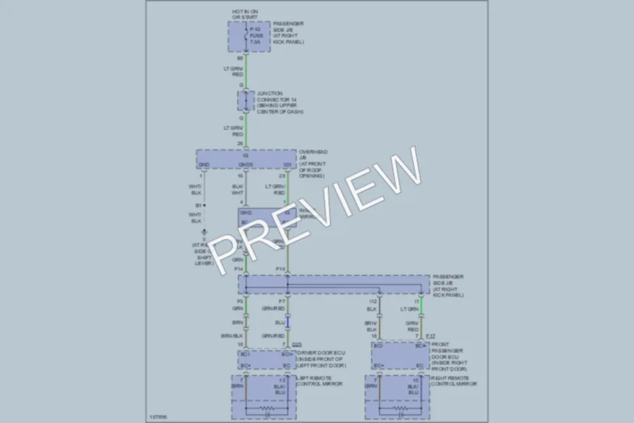 2005 Lexus LS430 Power Mirrors wiring diagram preview