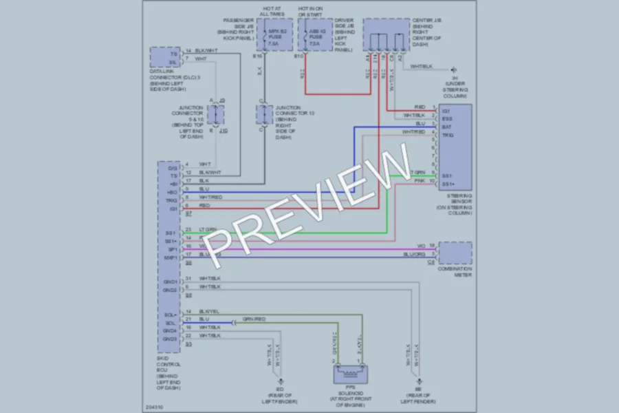 2005 Lexus SC430 Electronic Power Steering wiring diagram preview