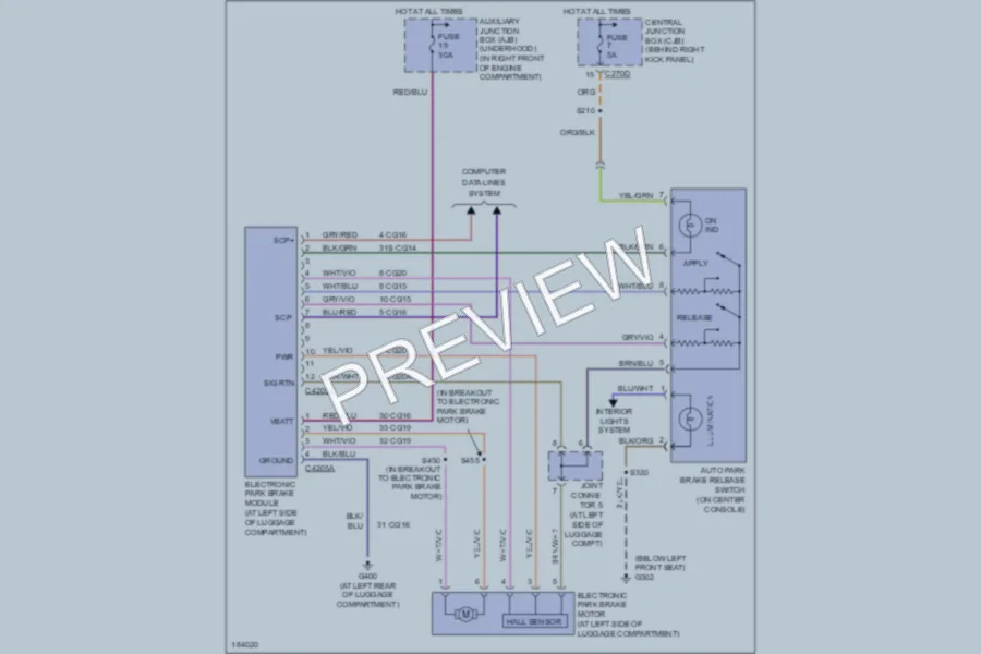 2005 Lincoln LS Shift Interlock wiring diagram preview