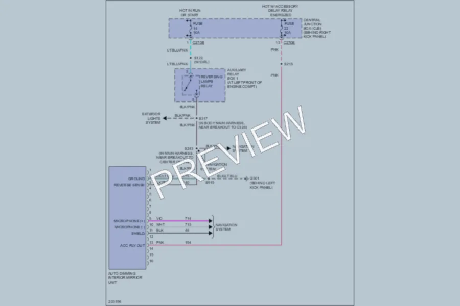 2005 Lincoln Navigator Power Mirrors wiring diagram preview