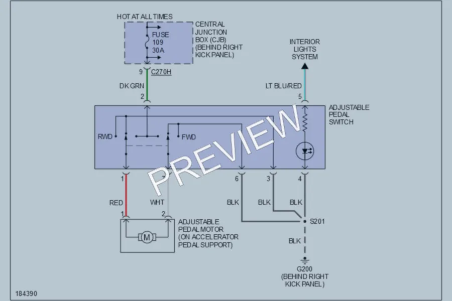 2005 Lincoln Navigator Power Seats wiring diagram preview