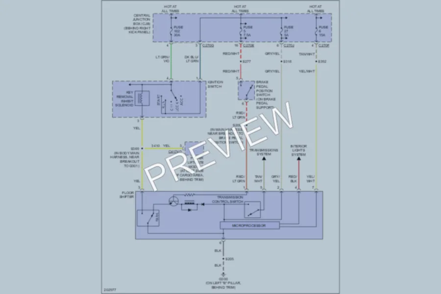 2005 Lincoln Navigator Shift Interlock wiring diagram preview