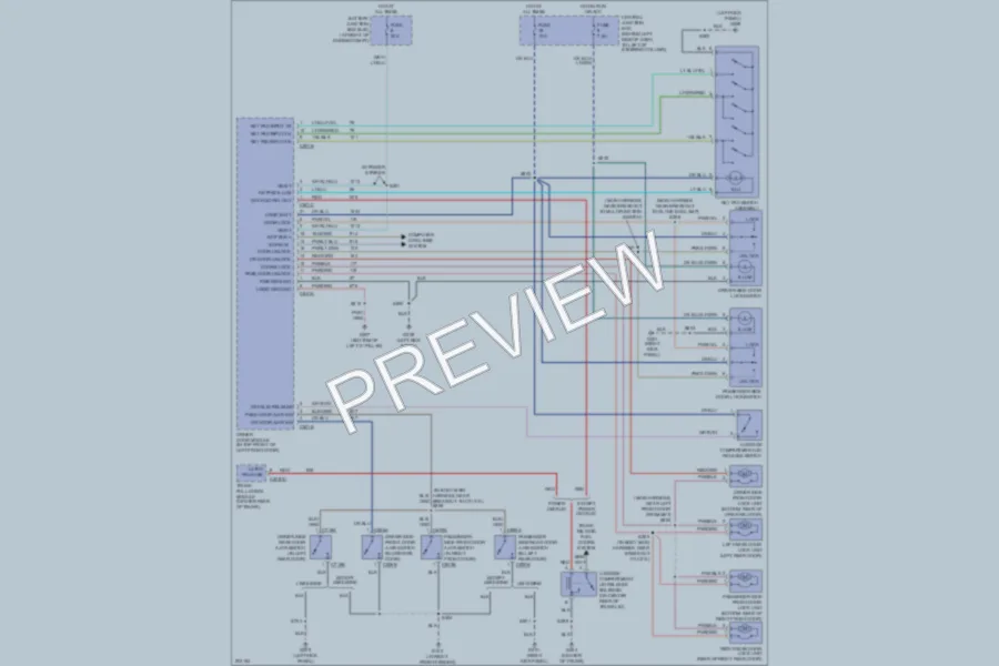 2005 Lincoln TownCar Power Door Locks wiring diagram preview