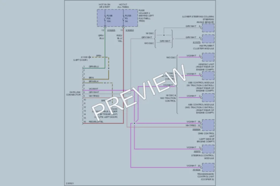 2005 MINI Cooper Computer Data Lines wiring diagram preview