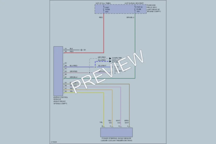 2005 Mazda 3 Electronic Power Steering wiring diagram preview
