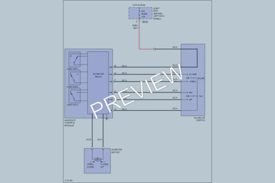 2005 Mazda 6 Power Top Sunroof wiring diagram preview