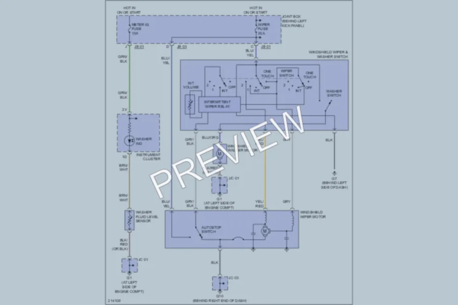 2005 Mazda 6 Wiper Washer wiring diagram preview