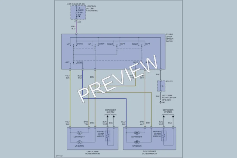 2005 Mazda MPV Power Mirrors wiring diagram preview