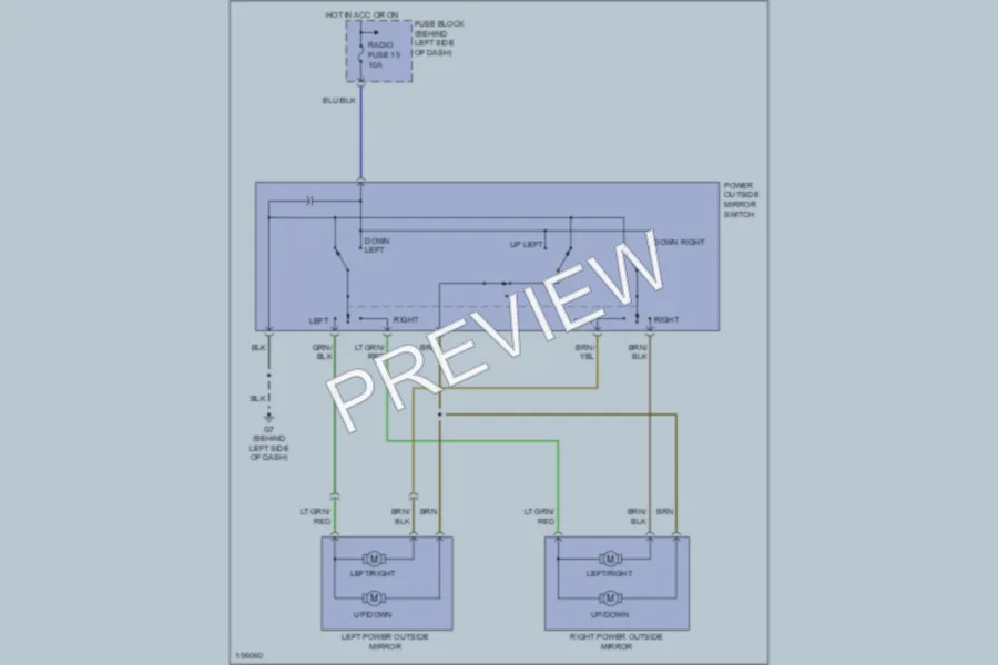 2005 Mazda Miata Power Mirrors wiring diagram preview