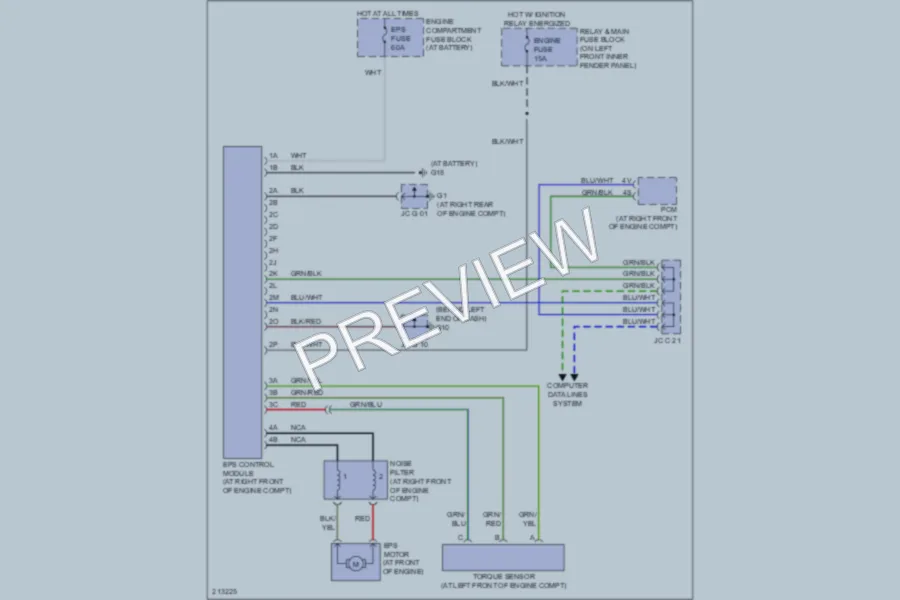 2005 Mazda RX8 Electronic Power Steering wiring diagram preview