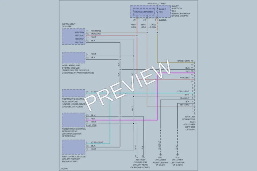 2005 Mazda Tribute Computer Data Lines wiring diagram preview