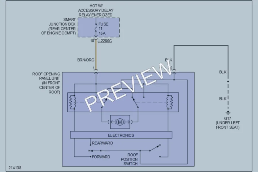 2005 Mazda Tribute Power Top Sunroof wiring diagram preview